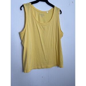 Chico's Sunlight Light Yellow Tank Top Blouse Layering 100% Cotton 3 XL (11)